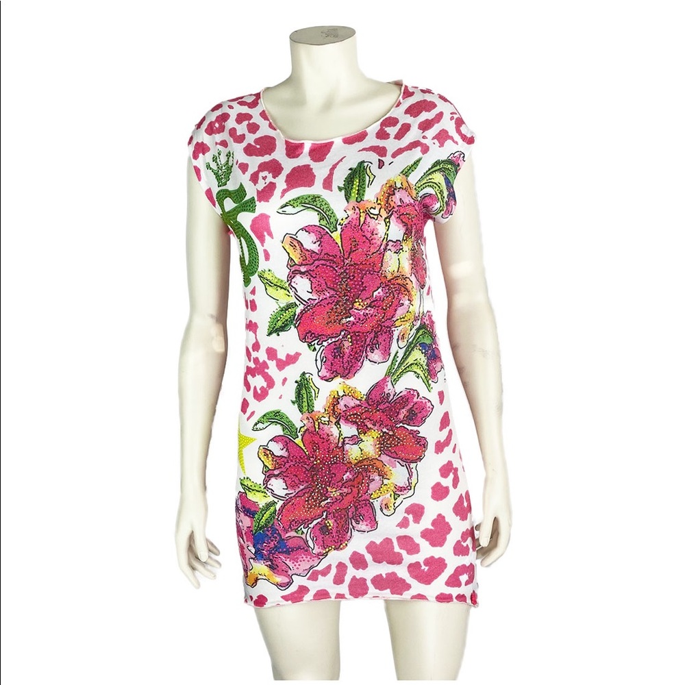 SO TWEE BY MISS GRANT Graphic Print T-Shirt Dress w/ Tags, Pink, Size: 14